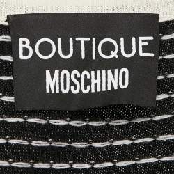 Pre Owned Boutique Moschino Black/White Polka Dots Wool Blend Knit Mini Dress S