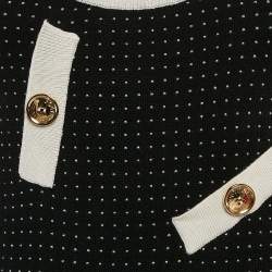 Pre Owned Boutique Moschino Black/White Polka Dots Wool Blend Knit Mini Dress S
