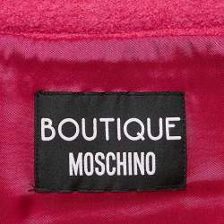 Pre Owned Boutique Moschino Pink Embellished Wool Pencil Skirt S