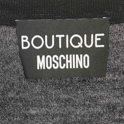 Boutique Moschino Black Wool Blend Lace Trim Detail Belted Midi Dress M
