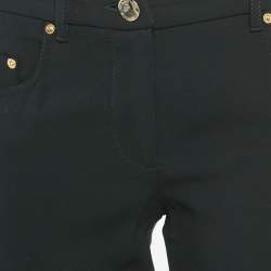 Pre Owned Boutique Moschino Black Crepe Formal Trousers S