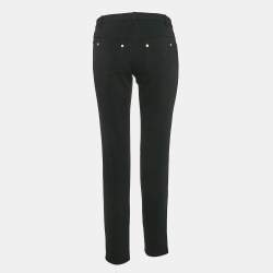 Pre Owned Boutique Moschino Black Crepe Formal Trousers S