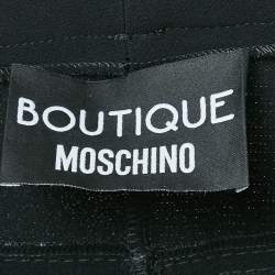 Pre Owned Boutique Moschino Black Crepe Formal Trousers S