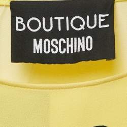 Boutique Moschino Yellow Printed Crepe Tunic M