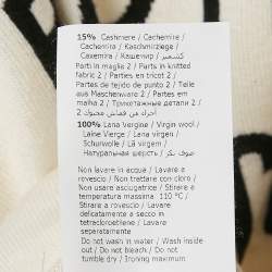 Pre Owned Boutique Moschino Cream Logo Intarsia Silk Knit Sweatshirt XL