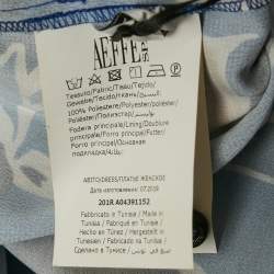 Pre Owned Boutique Moschino Blue Tropical Print Satin Button Front Shirt Dress M
