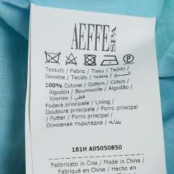 Pre Owned Boutique Moschino Blue Printed Button Front Jacket S