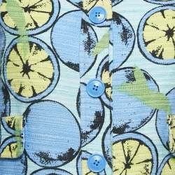 Pre Owned Boutique Moschino Blue Printed Button Front Jacket S