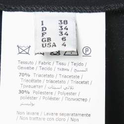 Pre Owned Boutique Moschino Black Crepe Ruffled Mini Skirt S
