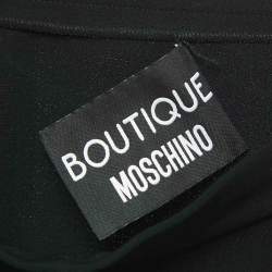Pre Owned Boutique Moschino Black Crepe Ruffled Mini Skirt S