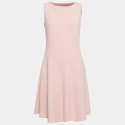 Pre Owned Boutique Moschino Pink/Peach Crepe Sleeveless Short Dress S