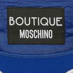 Pre Owned Boutique Moschino Blue Applique Crepe Top S