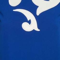 Pre Owned Boutique Moschino Blue Applique Crepe Top S