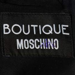 Boutique Moschino Black Crepe Apple Embroidered Shift Dress M