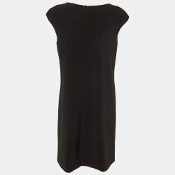 Boutique Moschino Black Crepe Apple Embroidered Shift Dress M