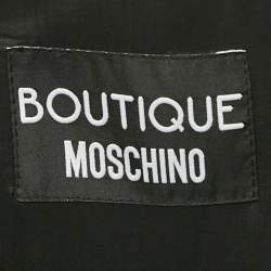 Pre Owned Boutique Moschino Blue Wool Blend Single Breasted Long Coat S