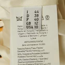 مملوكة مسبقًا Boutique Moschino Cream Allover Bridle Bow Cady Dress M