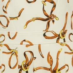 مملوكة مسبقًا Boutique Moschino Cream Allover Bridle Bow Cady Dress M