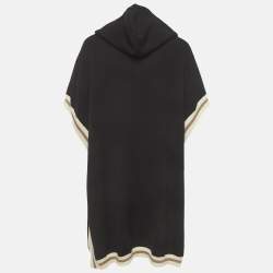 مملوكة مسبقًا Boutique Moschino Black Knit Button Front Hooded Cardigan M
