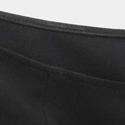 Pre Owned Boutique Moschino Black Satin Embroidered Top S