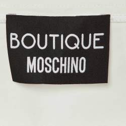 Pre Owned Boutique Moschino White Cotton Bow Detail Top M