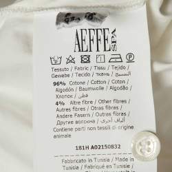 Pre Owned Boutique Moschino White Cotton Bow Detail Top M