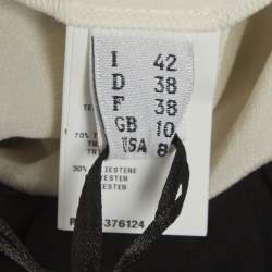 Pre Owned Boutique Moschino Cream/Black Crepe Chain Detail Midi Dress M