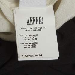 Pre Owned Boutique Moschino Cream/Black Crepe Chain Detail Midi Dress M