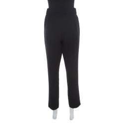 Pre Owned Boutique Moschino Black Crepe High Waist Elasticized Waist Pants M