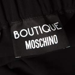 Pre Owned Boutique Moschino Black Crepe High Waist Elasticized Waist Pants M