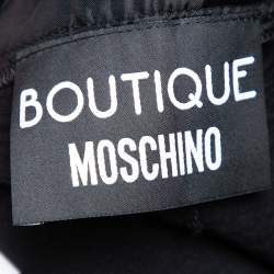 Pre Owned Boutique Moschino Black Textured Wool Button Detailed Shorts S