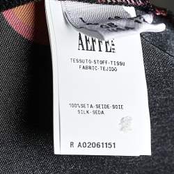 Pre Owned Boutique Moschino Black Heart Print Silk Top L