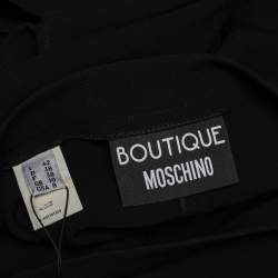 Pre Owned Boutique Moschino Black Crepe Maxi Skirt M