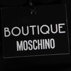Pre Owned Boutique Moschino Black Crepe Plunging Neck Bow Embellished Detail Gown S