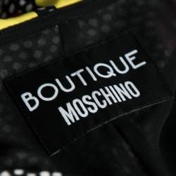 Pre Owned Boutique Moschino Black Polka Dot Ruffle Detail Neck Sleeveless Top L