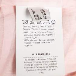 Pre Owned Boutique Moschino Pink Tweed Cut-Out Back Bow Detail Dress L