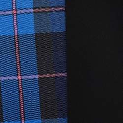 Pre Owned Boutique Moschino Color-Block Crepe & Leather Single Breasted Blazer M