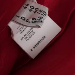 Pre Owned Boutique Moschino Red Crepe Flared Hem Skirt M