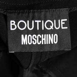 Pre Owned Boutique Moschino Black Crepe Slim Fit Pants S