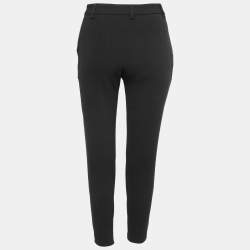 Pre Owned Boutique Moschino Black Crepe Slim Fit Pants S