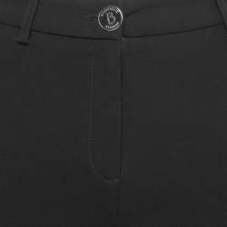 Pre Owned Boutique Moschino Black Crepe Slim Fit Pants S