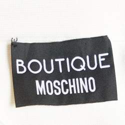 Pre Owned Boutique Moschino White Knit Midi Skirt S