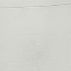 Pre Owned Boutique Moschino White Knit Midi Skirt S