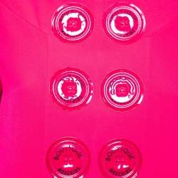 Pre Owned Boutique Moschino Pink Crepe Oversize Button Detail Top S