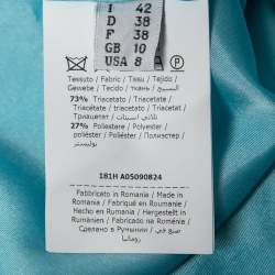 Pre Owned Boutique Moschino Aqua Blue Crepe Ribbon Detailed Jacket M