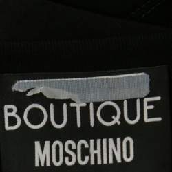 Pre Owned Boutique Moschino Black Cotton Floral Logo Print T-Shirt L
