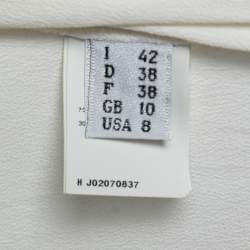 Pre Owned Boutique Moschino White Silk Crepe Neck Tie Detail Sleeveless Shirt M