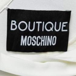 Pre Owned Boutique Moschino White Silk Crepe Neck Tie Detail Sleeveless Shirt M