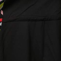 Pre Owned Boutique Moschino Black Multicolor Floral Print Crepe Maxi Dress S