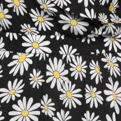 Pre Owned Boutique Moschino Black Daisy Printed Crepe Ruffled Maxi Dress S